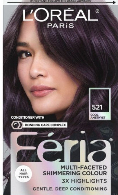 L'Oreal Paris Feria Permanent Hair Color Gel - Cool Amethyst - Bellso